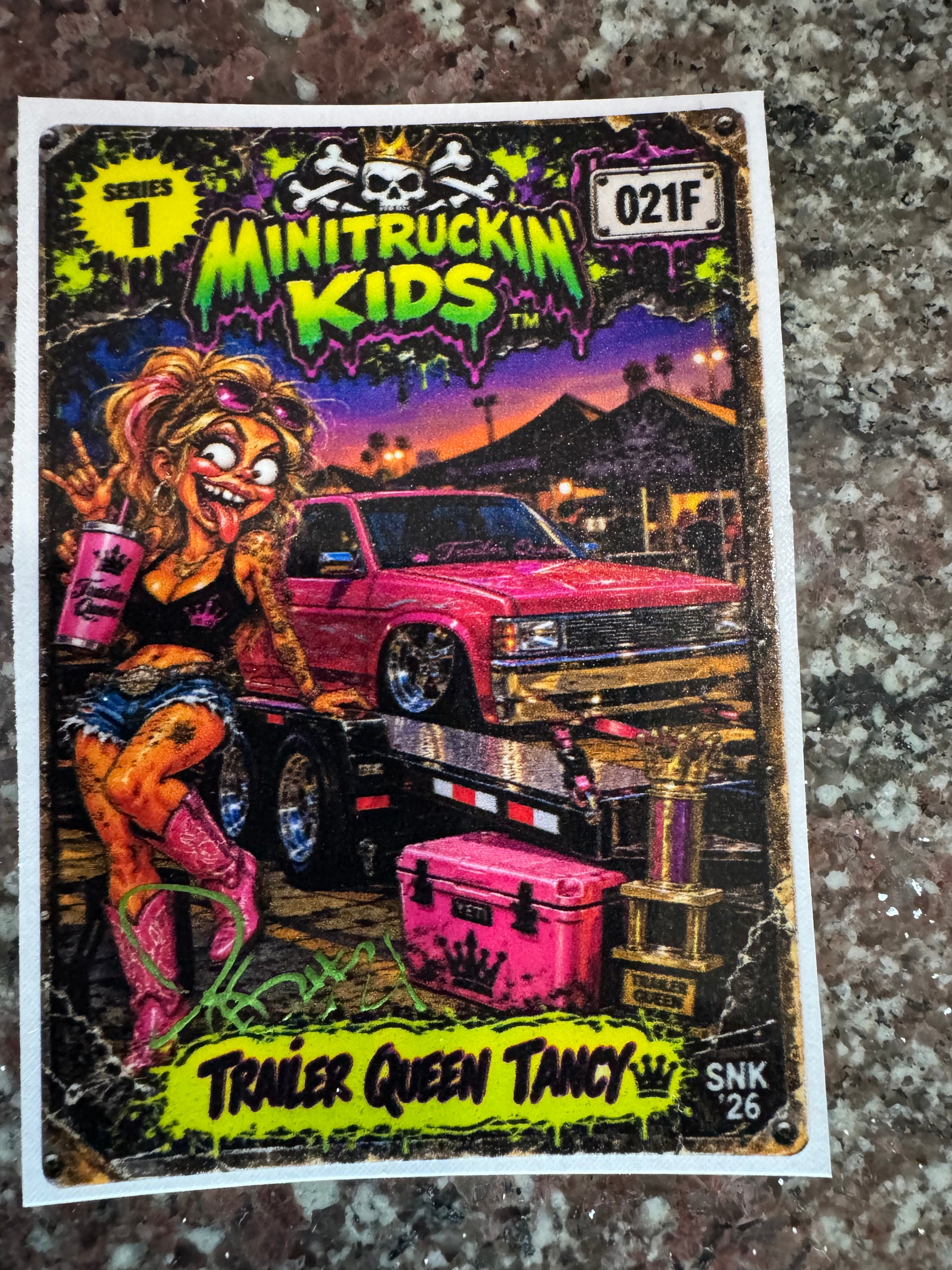 Trailer Queen Tancy 👑 | Limited Edition Signed & Numbered Sticker Card | Series 1